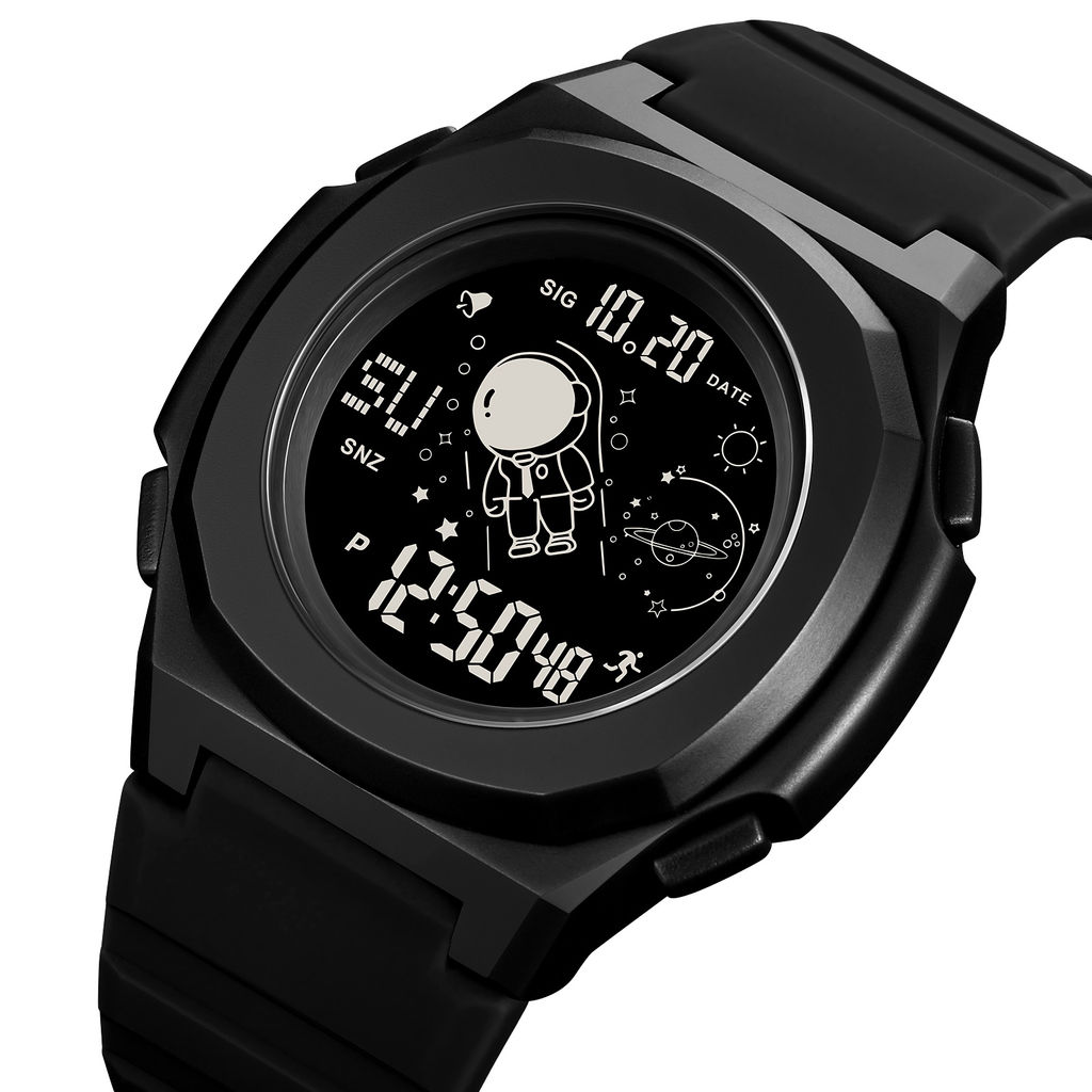 Часы наручные Skmei мужские электронные спортивные 2024black-black