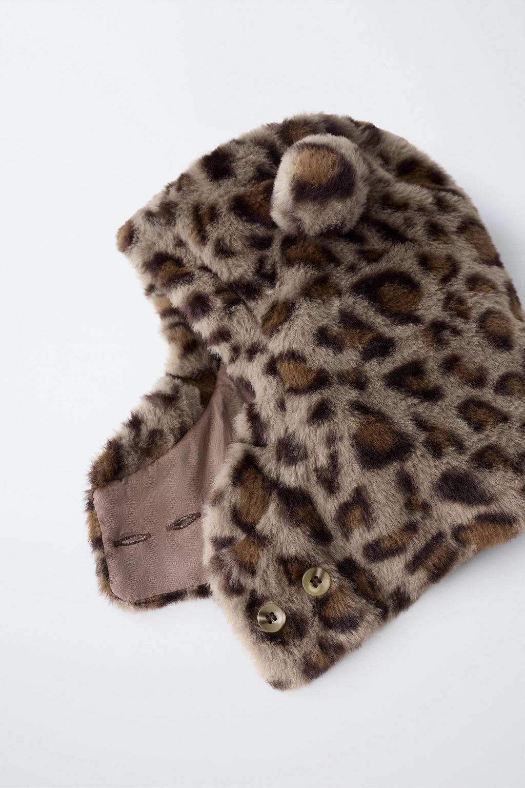 FAUX FUR ANIMAL PRINT HOOD WITH EARS - Zara фото 2