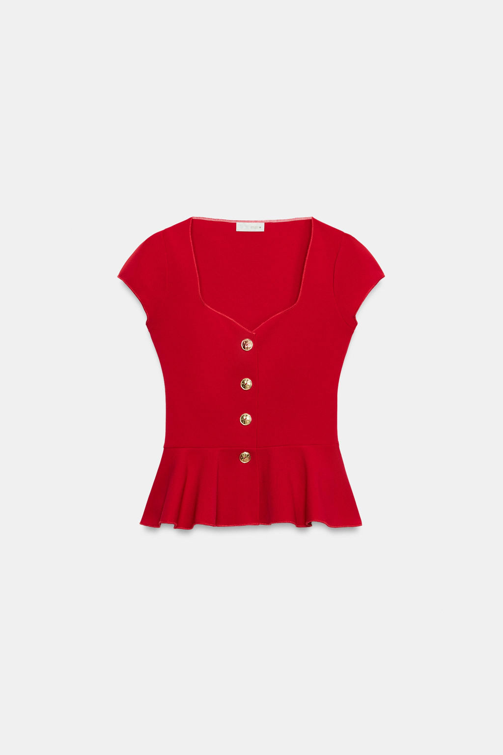 TOP PEPLUM BOTONES / Rojo - Zara фото 6