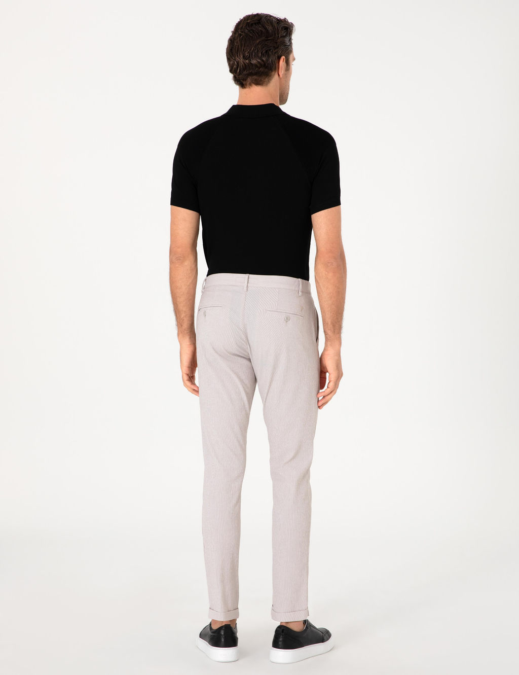 Bej Slim Fit Gofreli Beli Ba_c_kl_ Spor Pantolon - Cacharel фото 4