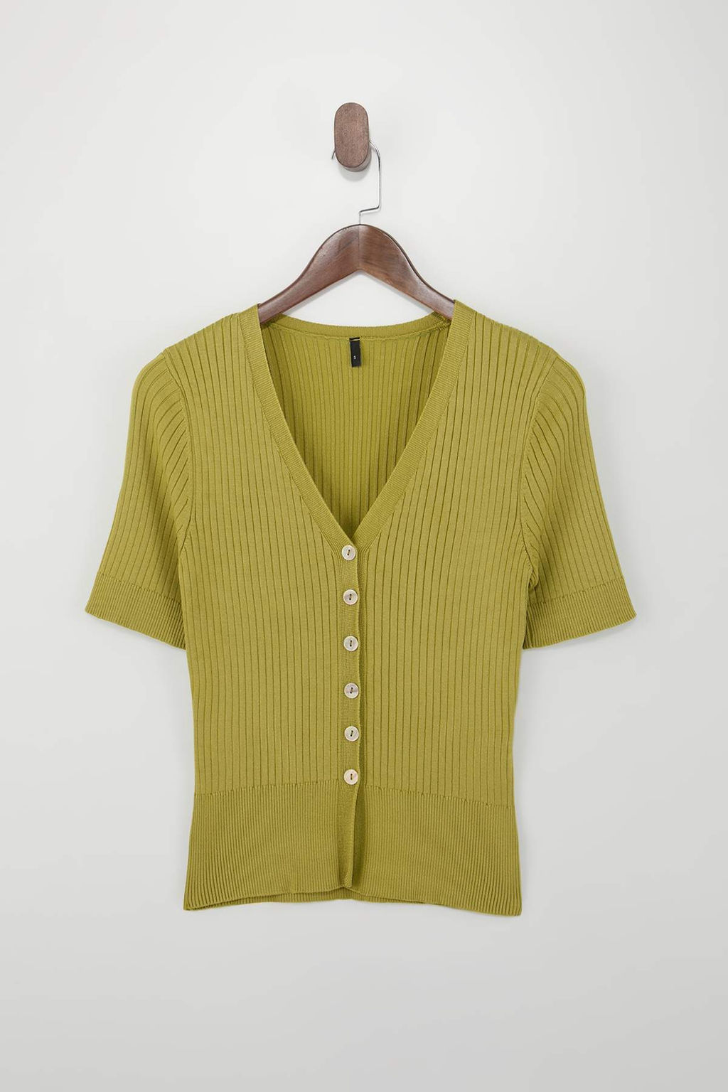 Yag Yesil V Yaka Fitilli Triko Bluz TWOSS26BZ00116