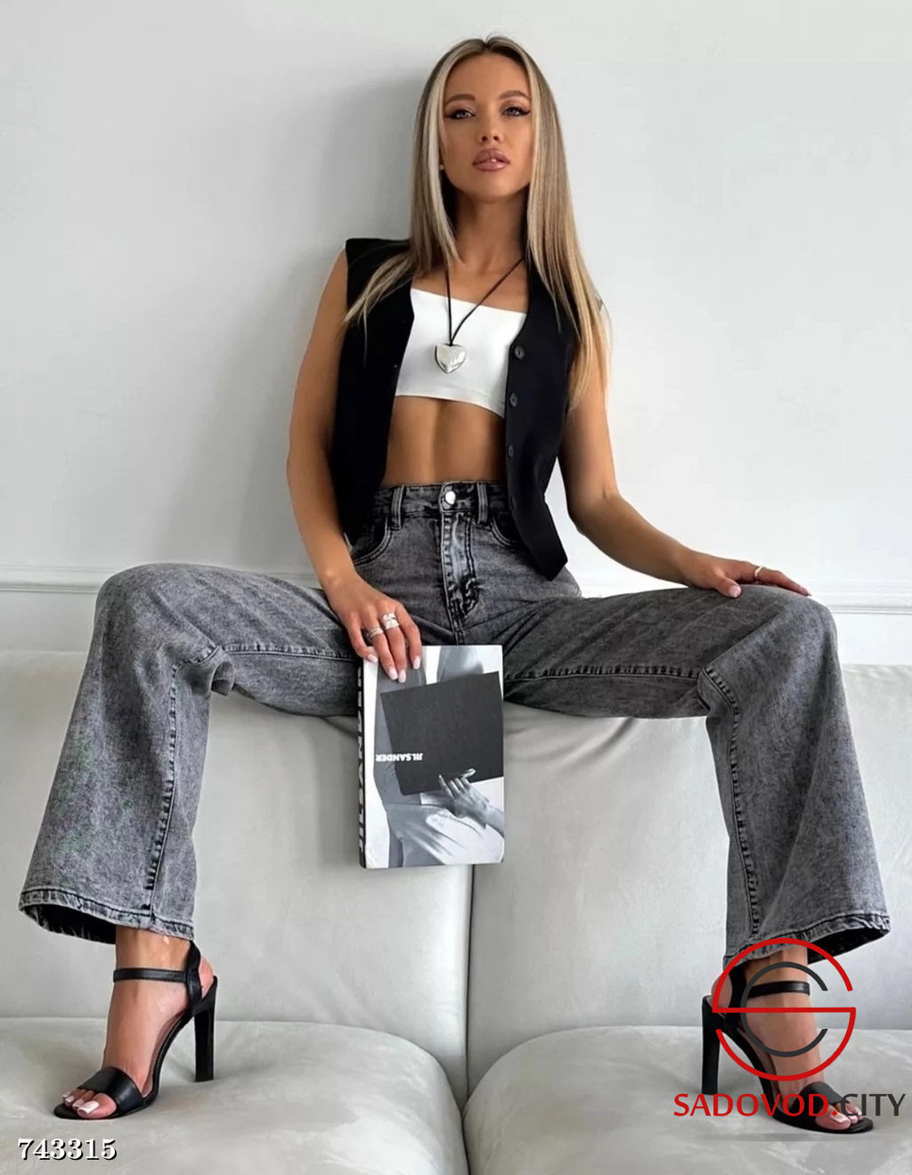 Джинсы трубы стрейч женские - Bruno фото 3