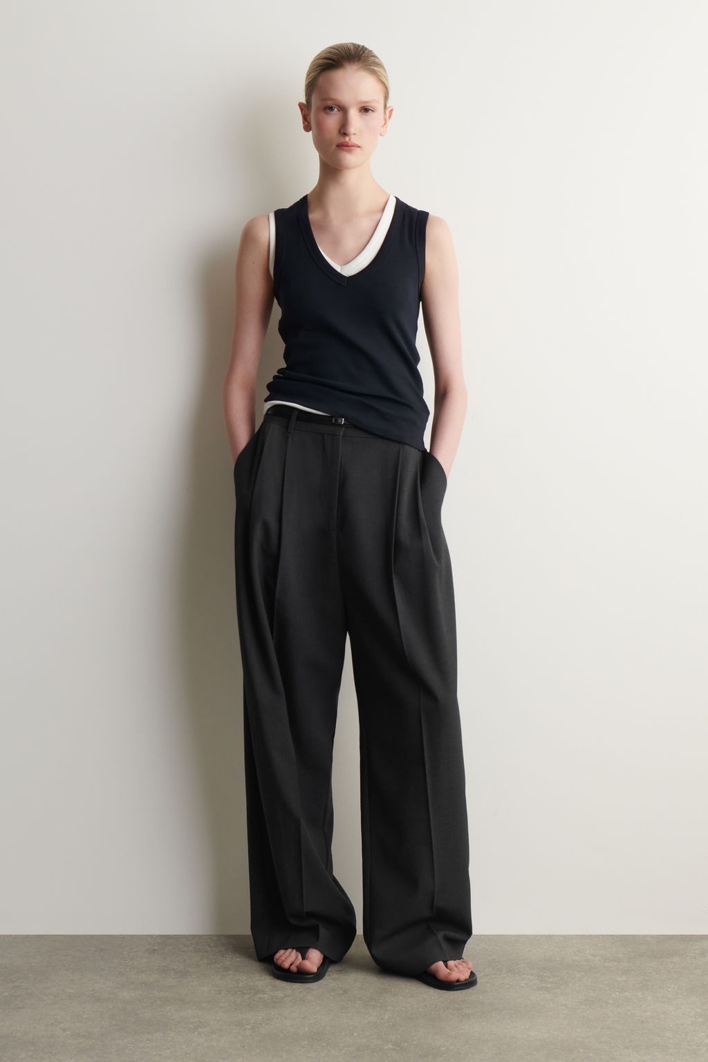 PANTAL?N TWILL WIDE LEG RELAXED FIT - H&m фото 4