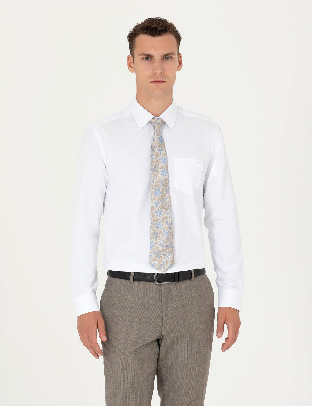 Beyaz Regular Fit Uzun Kollu Basic G_mlek - Pierre cardin фото 3