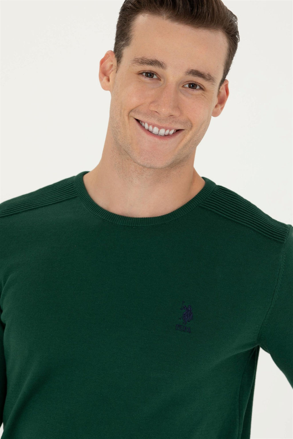 U. S. Polo Assn Мужской зеленый базовый свитер - U.s. polo assn фото 9