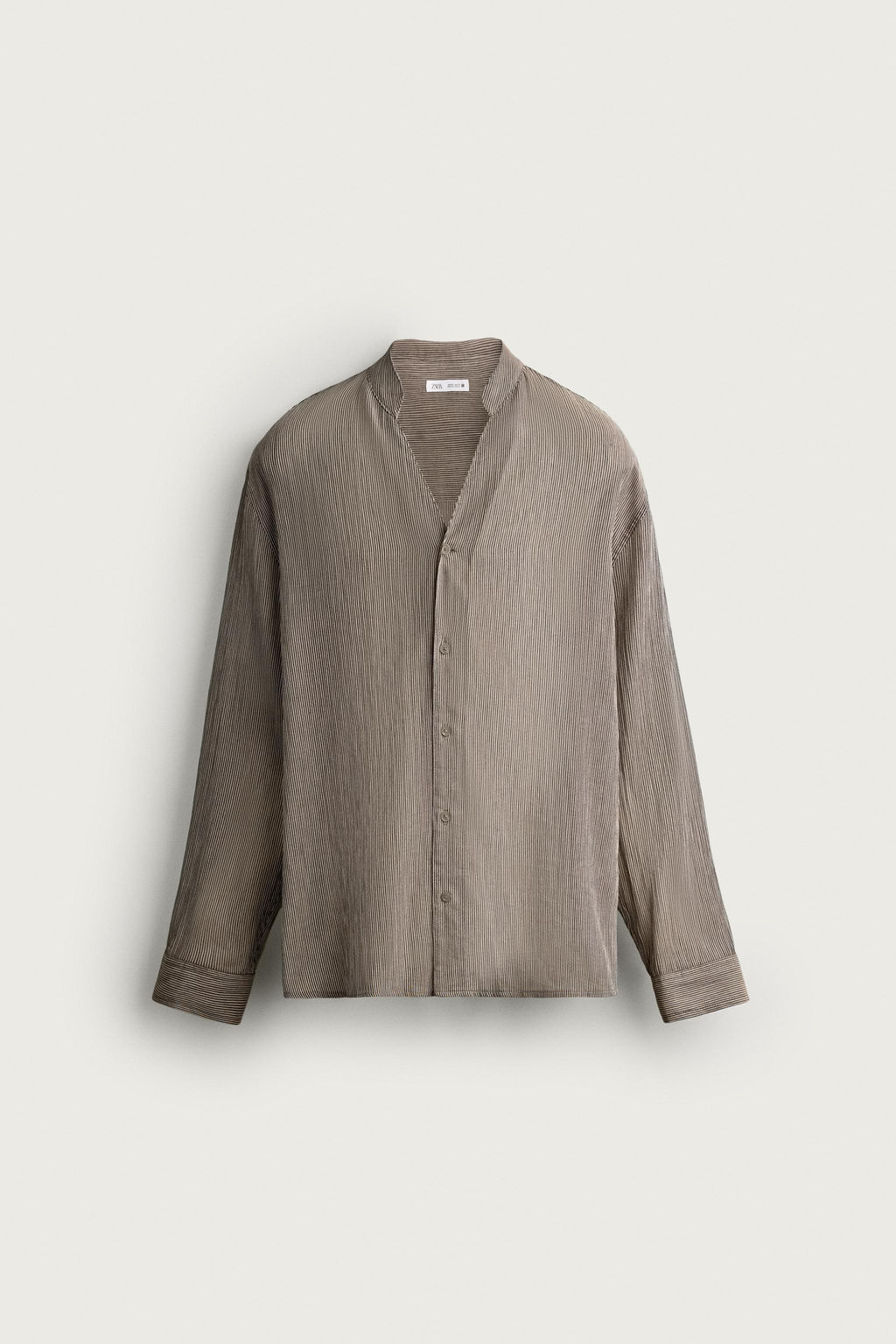 CAMISA FLUIDA RELAXED FIT / Rayas marrones