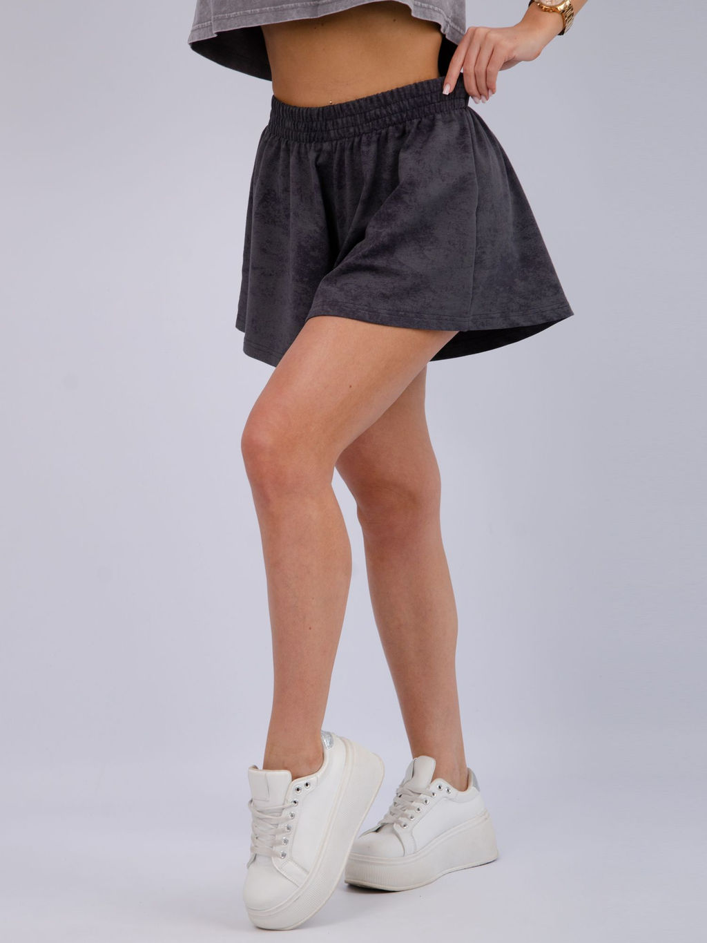 Шорты Лолита, футер с лайкрой - Малина фото 67