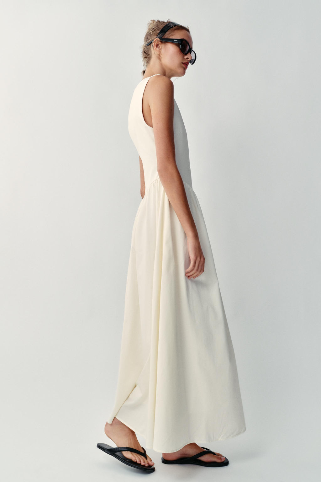 VESTIDO MIDI COMBINADO / Crudo - Zara фото 5