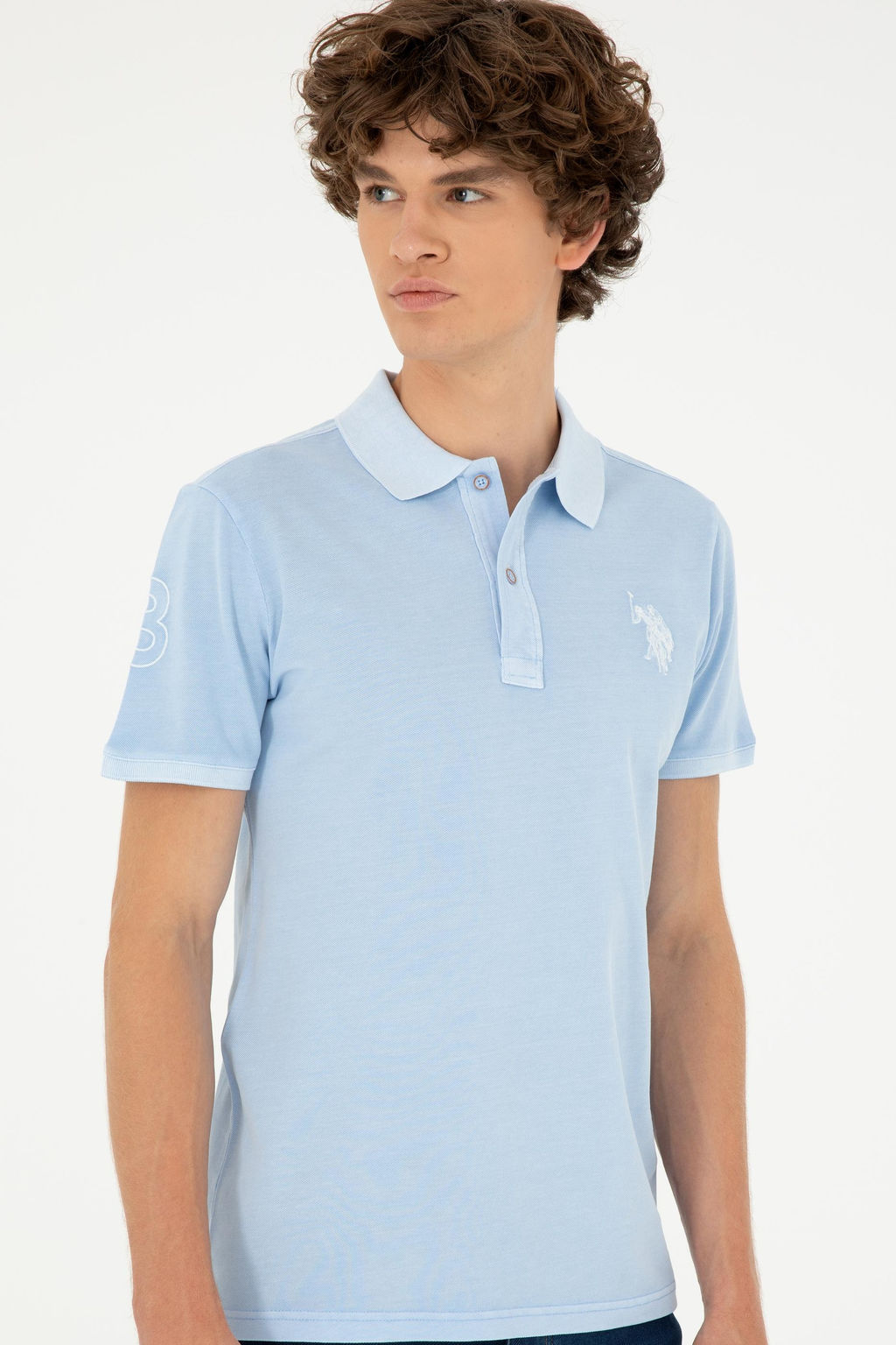 Мужская голубая базовая футболка Неожиданная скидка в корзине - U.s. polo assn фото 3