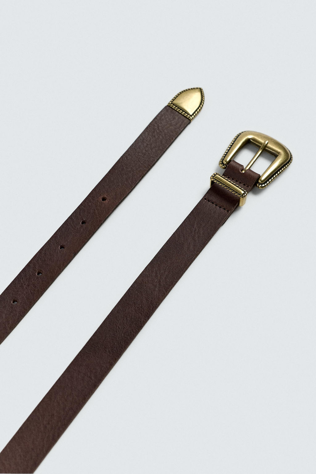 CINTUR?N PIEL PUNTERA MET?LICA / Marr?n - Zara фото 4