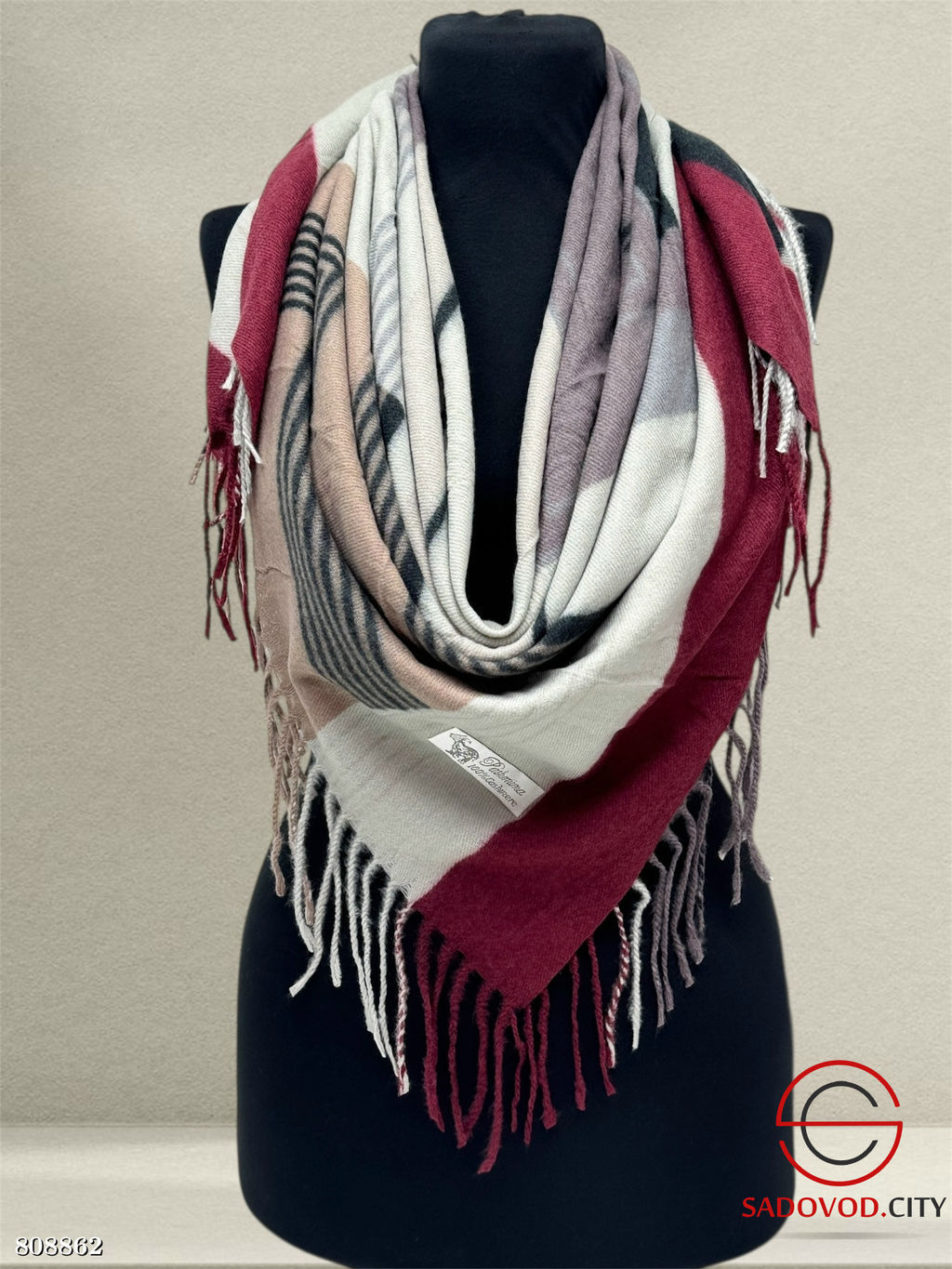 Теплый зимний платок из 100% кашемира,
