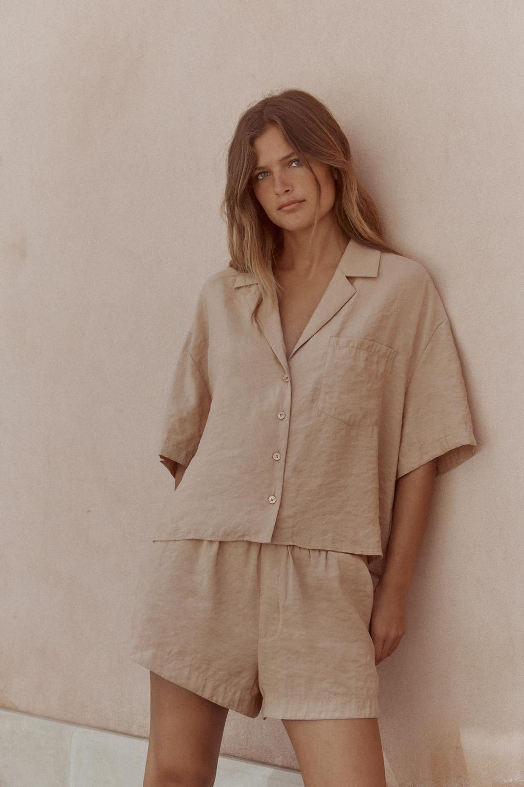 SHORT SLEEVE FLOWING SHIRT - Zara фото 10