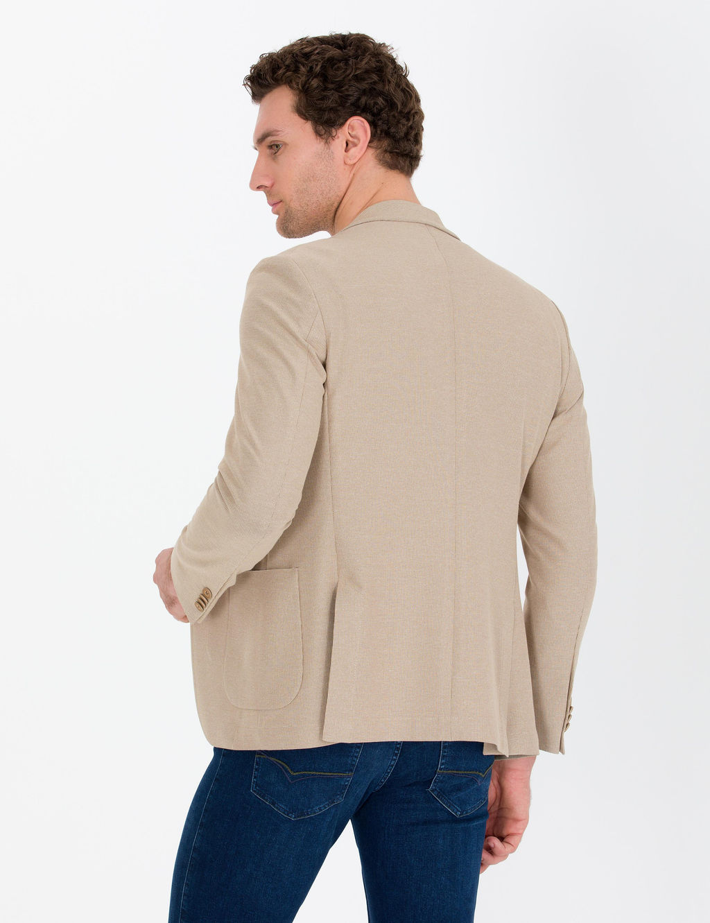 Camel Slim Fit Ceket