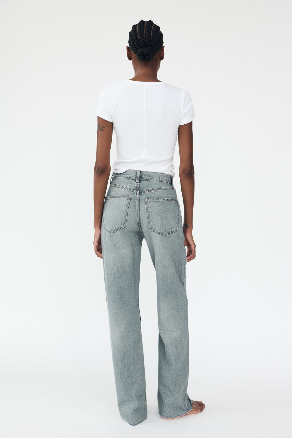 TRF WIDE-LEG HIGH-WAIST FULL LENGTH JEANS - Zara фото 4