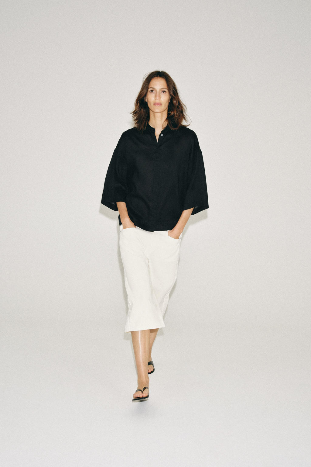 CAMISA FLUIDA OVERSIZE ZW COLLECTION / Negro