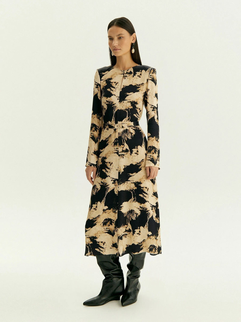 Платье с абстрактым принтом, PL1693/carn