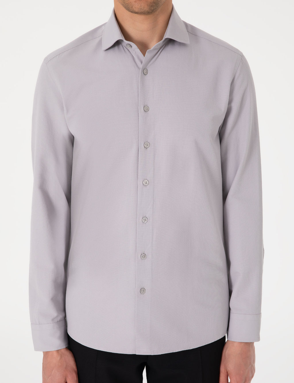 Gri Slim Fit Uzun Kollu Arm_rl_ G_mlek