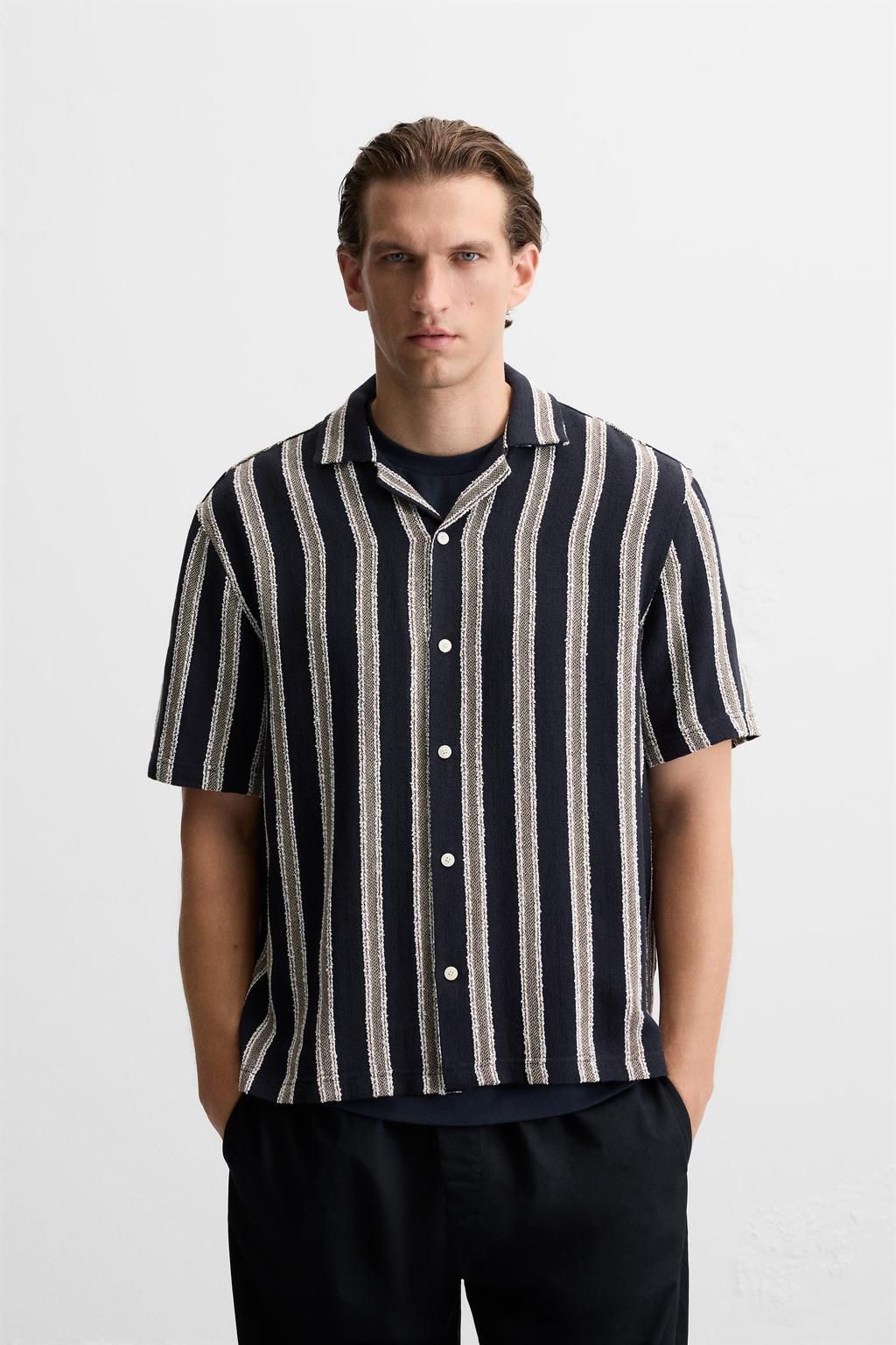 STRIPED TEXTURED SHIRT - Zara фото 2