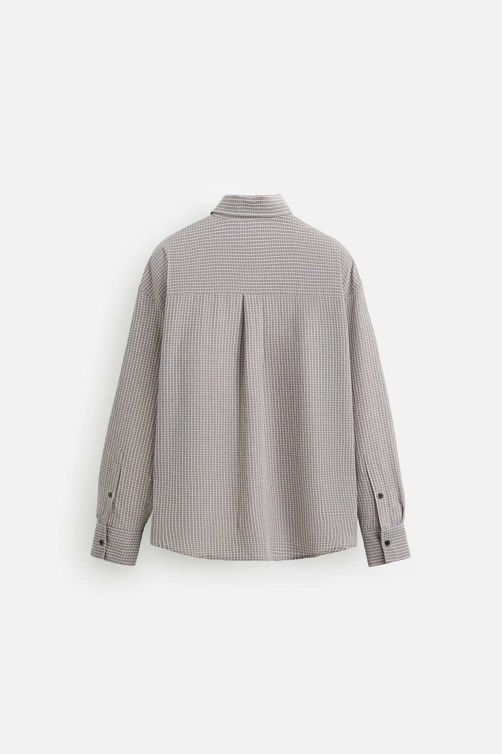 TEXTURED CHECK SHIRT - Zara фото 8