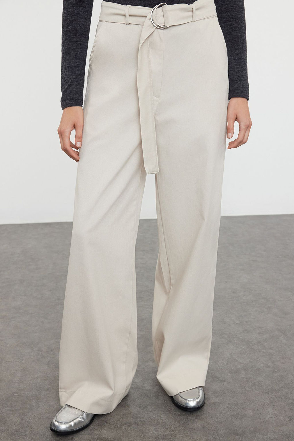 TRENDYOLMILLA Tas Wide Leg/Genis Paca Dokuma Pantolon TWOSS23PL00142 фото 3