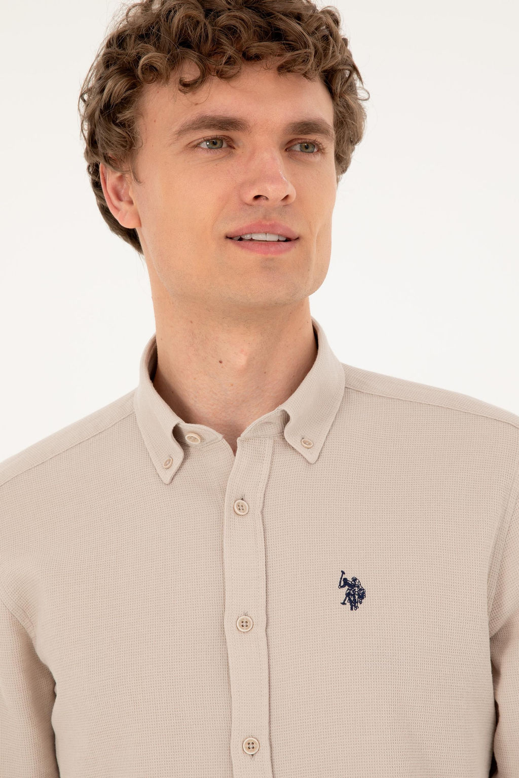 U. S. Polo Assn / Мужская рубашка с длинным рукавом Stone - U.s. polo assn фото 2