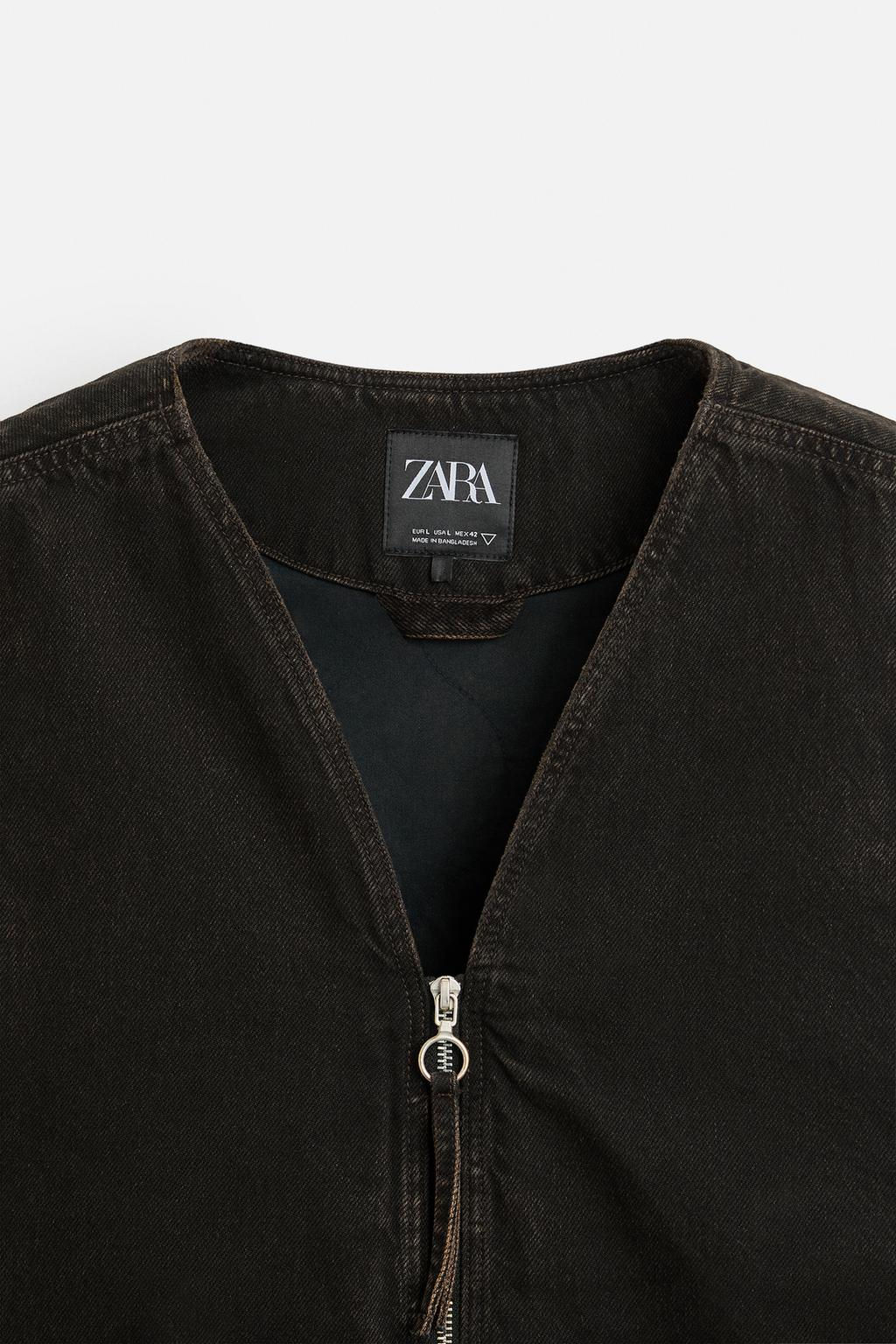 DENIM WAISTCOAT WITH POCKETS - Zara фото 8