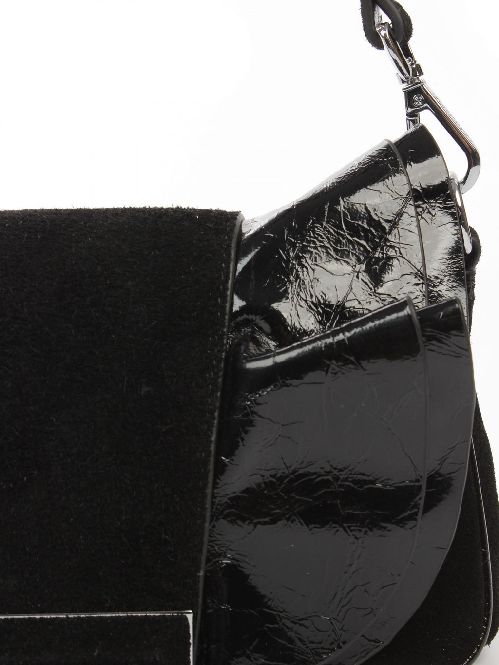 LACCOMA сумка Y2298-2-черный натуральная замша, натуральная кожа полиэстер фото 6