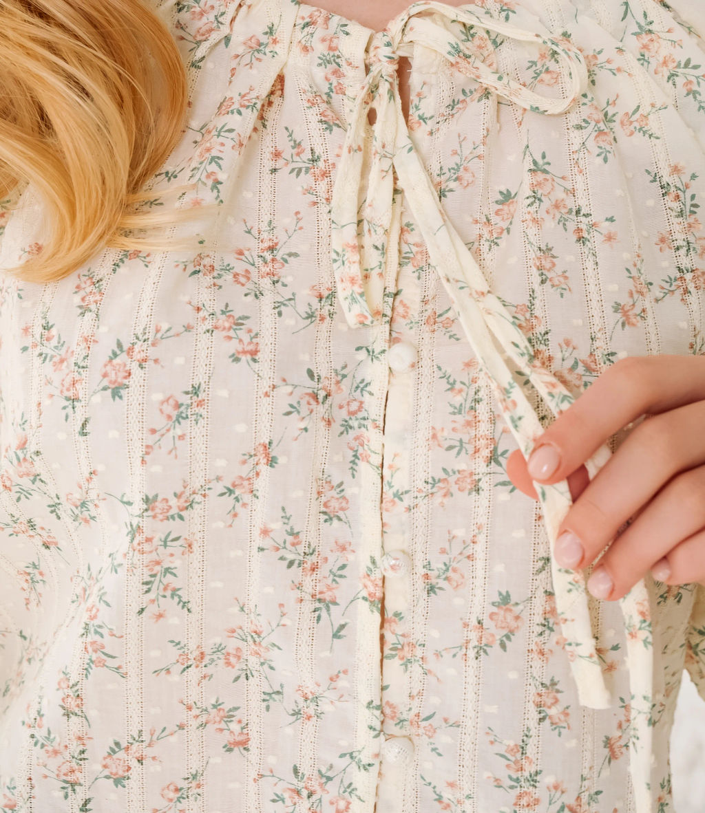 Блуза #КТ197 (1)-2, пудровый, кремовый - Dommod фото 5