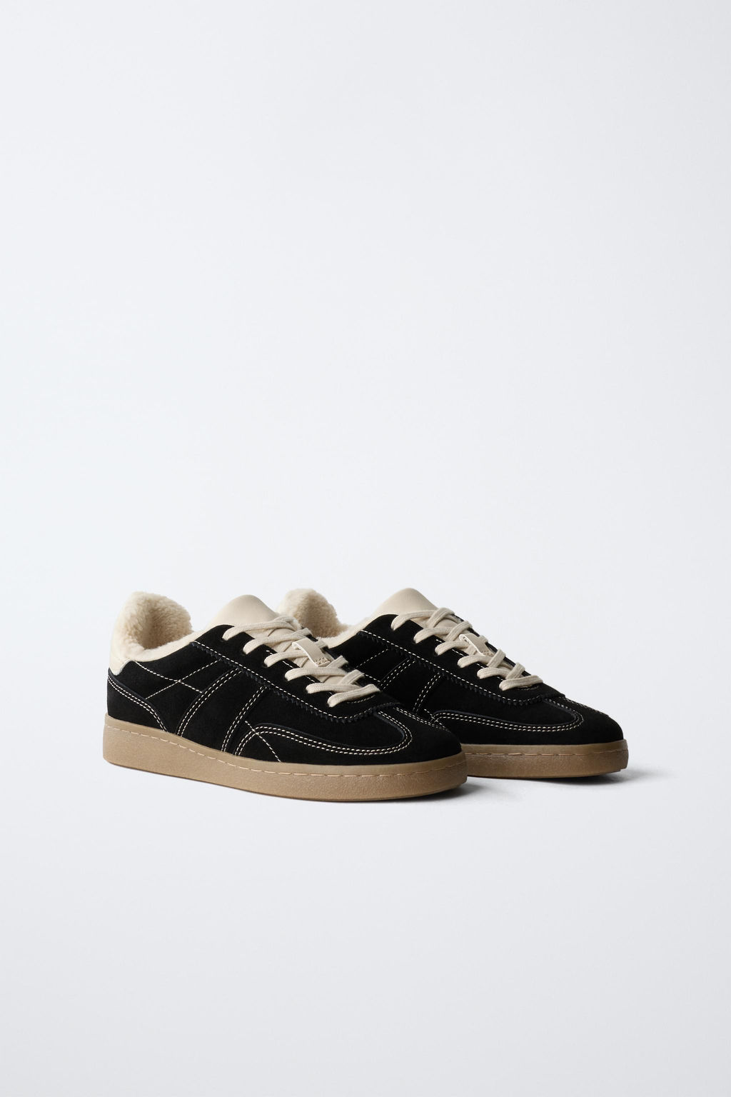 SNEAKERS WITH FAUX SHEARLING DETAIL - Zara фото 2
