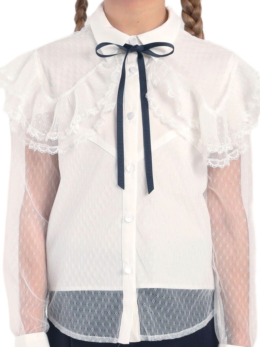 Школьная блузка для девочки О76522 - Карамелли фото 8