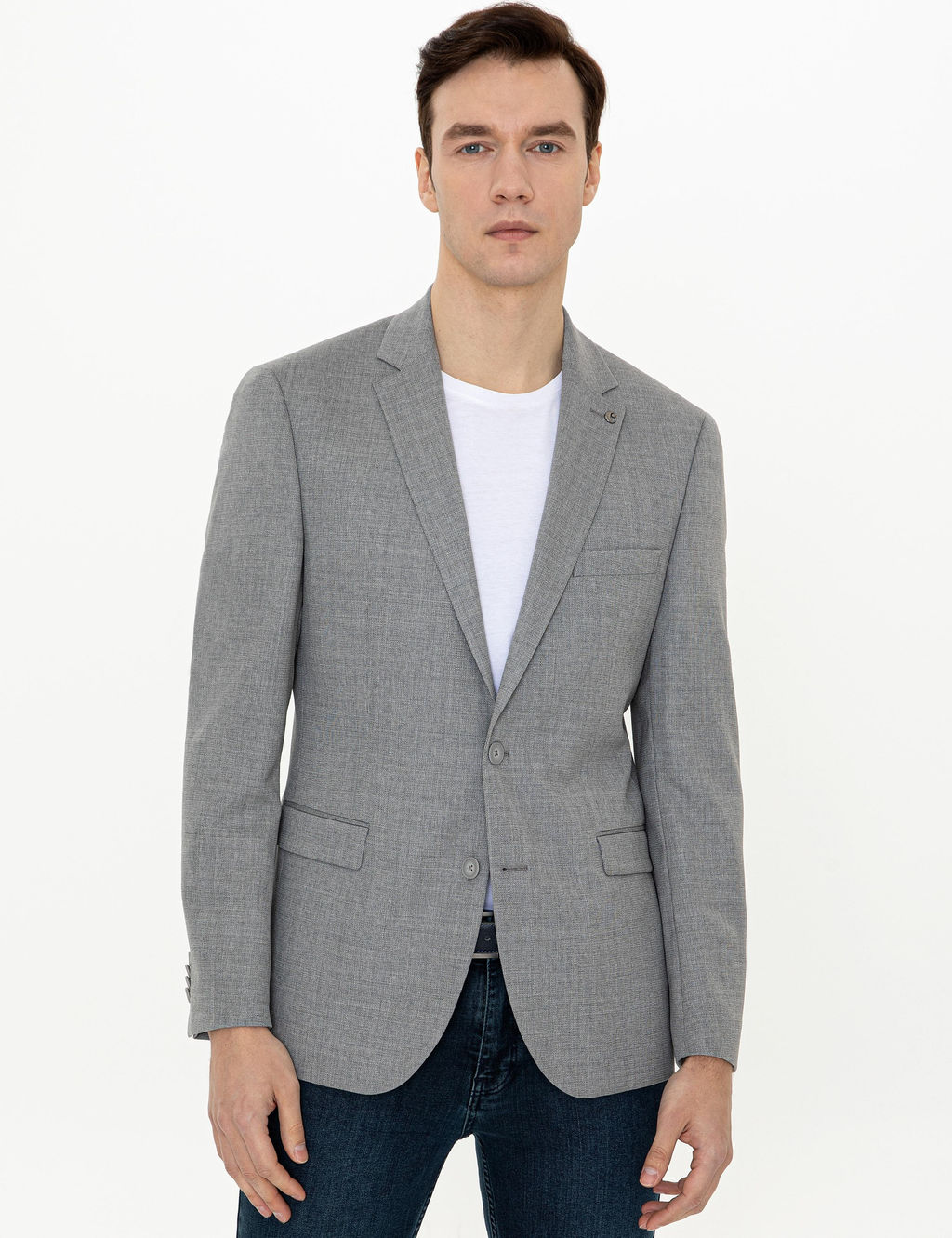 Серая зауженная шерстяная куртка - Cacharel фото 3