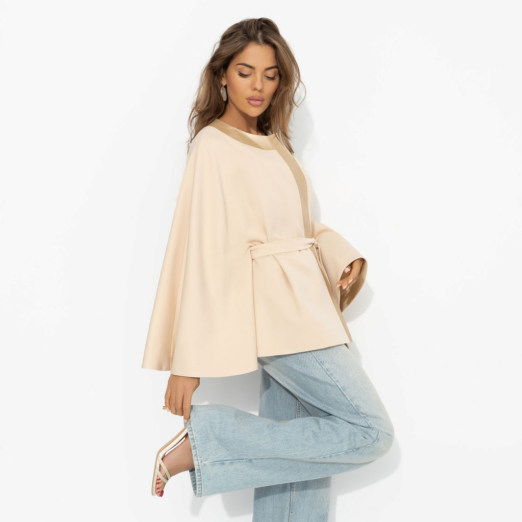 Жакет‑кейп на подкладе, Яркий эффект (с поясом) - Charutti фото 7