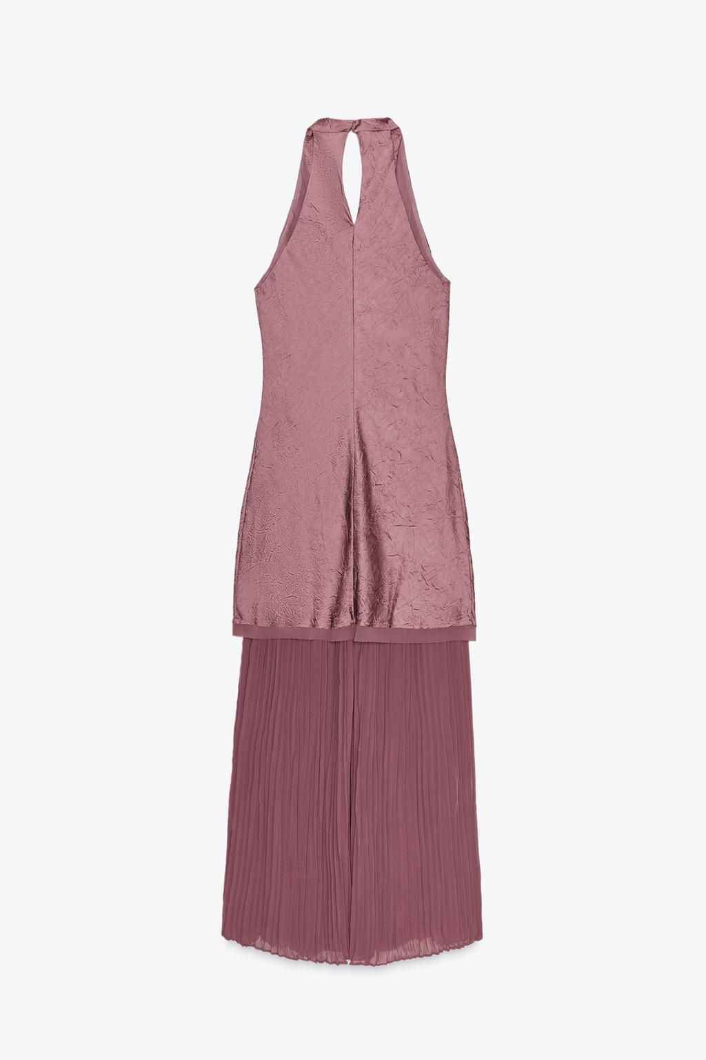 PLEATED CONTRAST MIDI DRESS - Zara фото 6