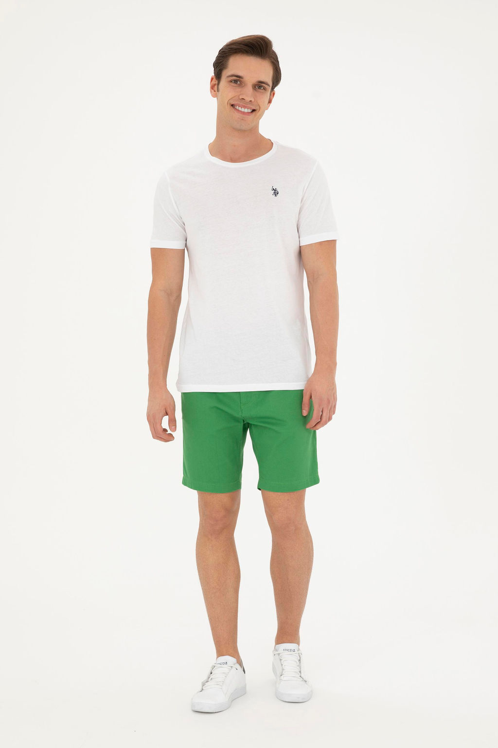 Мужские зеленые тканые шорты - U.s. polo assn фото 8