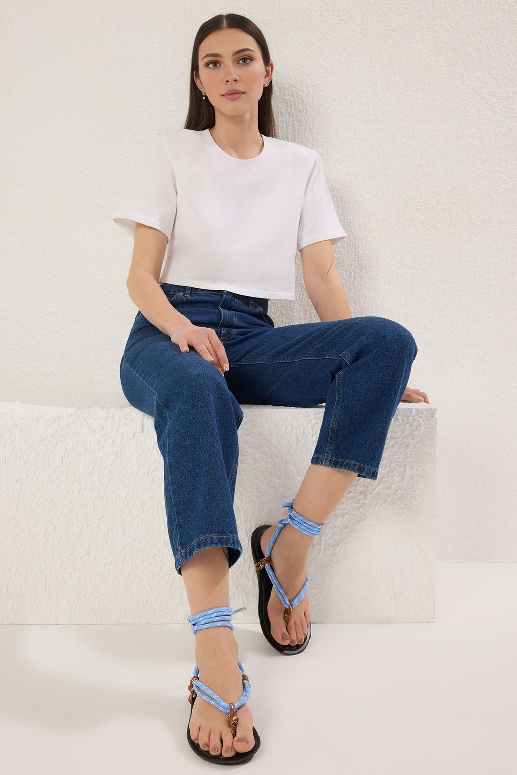 Trendyol Shoes Cok Renkli Ip Detayl? Bilekten Baglamal? Kad?n Parmak Aras? Sandalet TAKSS25SD00030 - Trendyolmilla фото 3