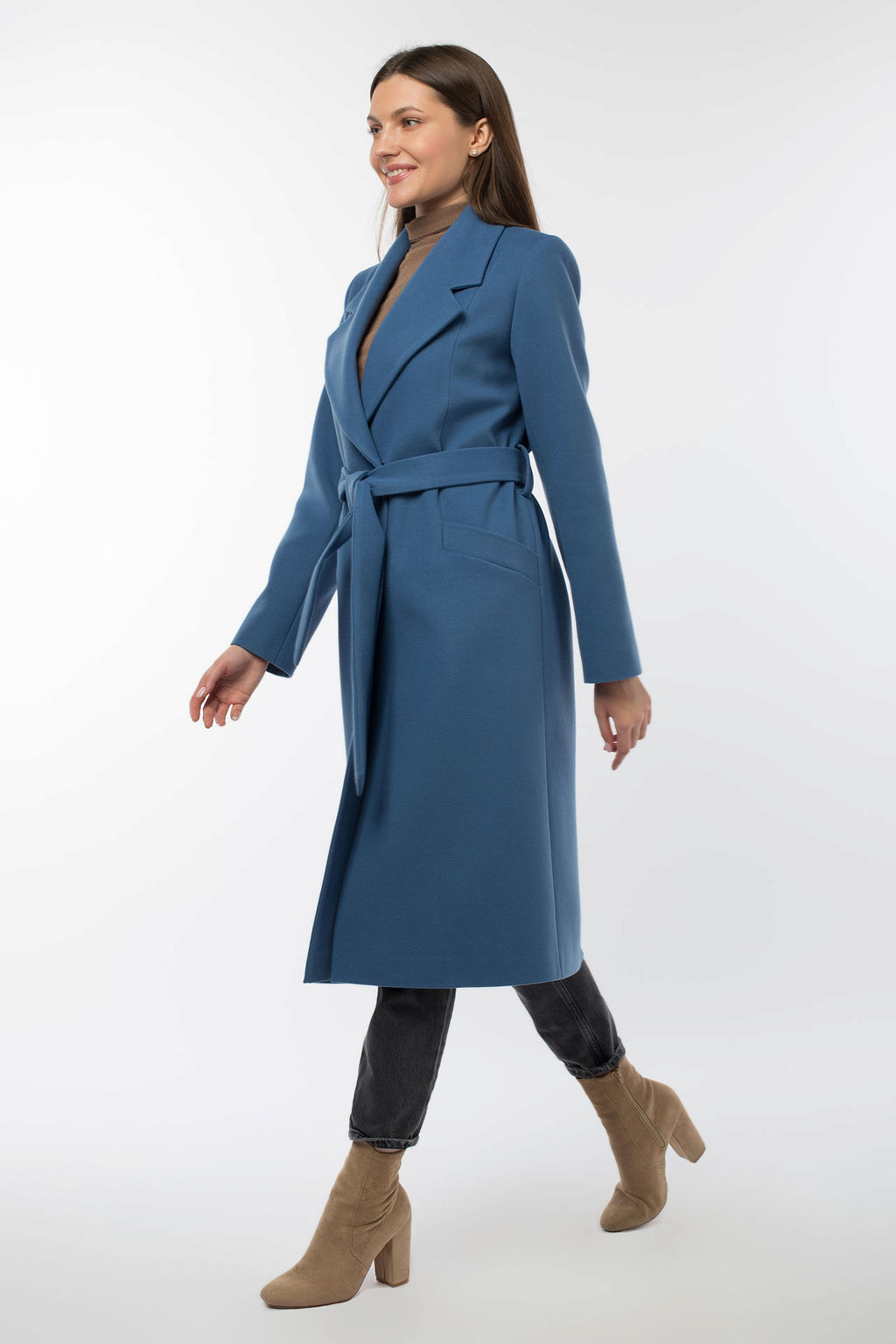 Пальто женское демисезонное (пояс) - El podio фото 5