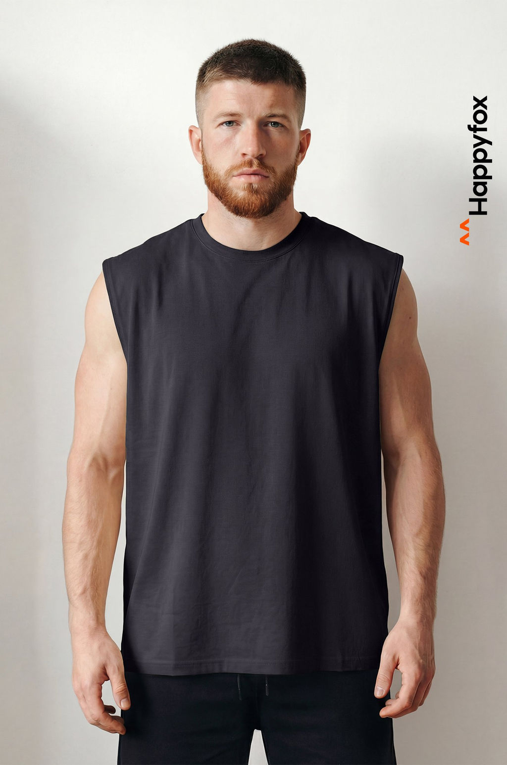 Мужская футболка оверсайз без рукавов Happyfox