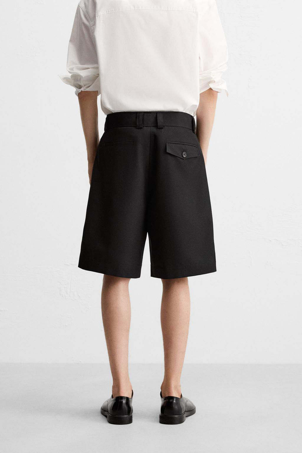 BELTED WIDE-LEG BERMUDA SHORTS - Zara фото 3