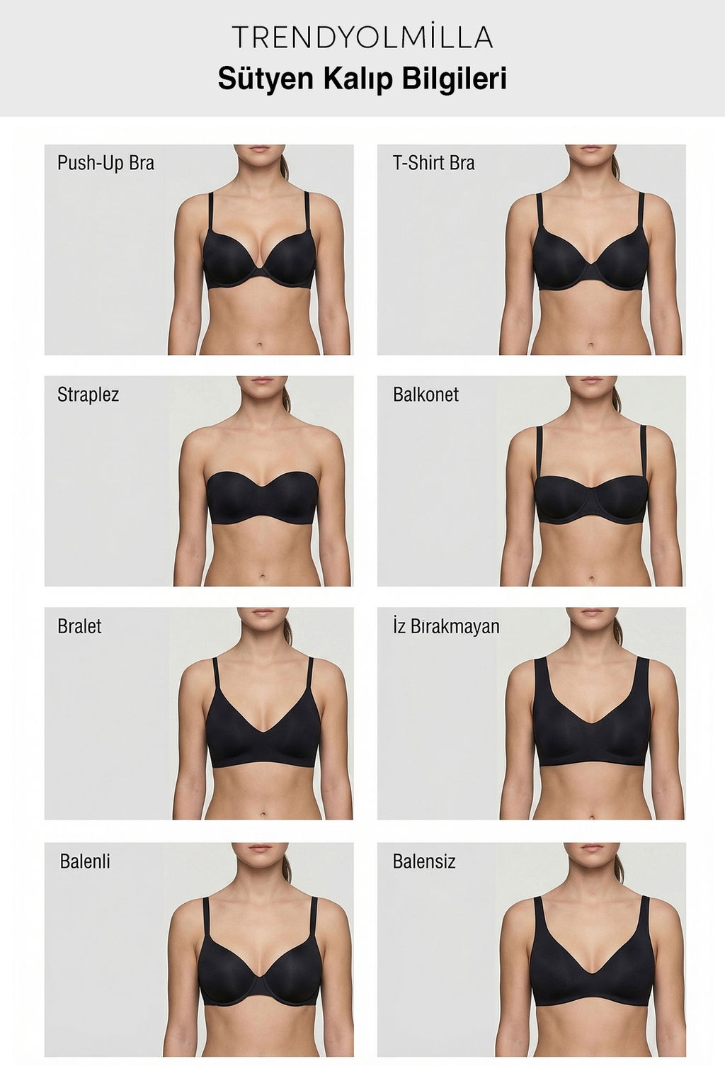 Siyah Tekli Tasl? Push Up T-Shirt Bra Sutyen THMSS26SU00011