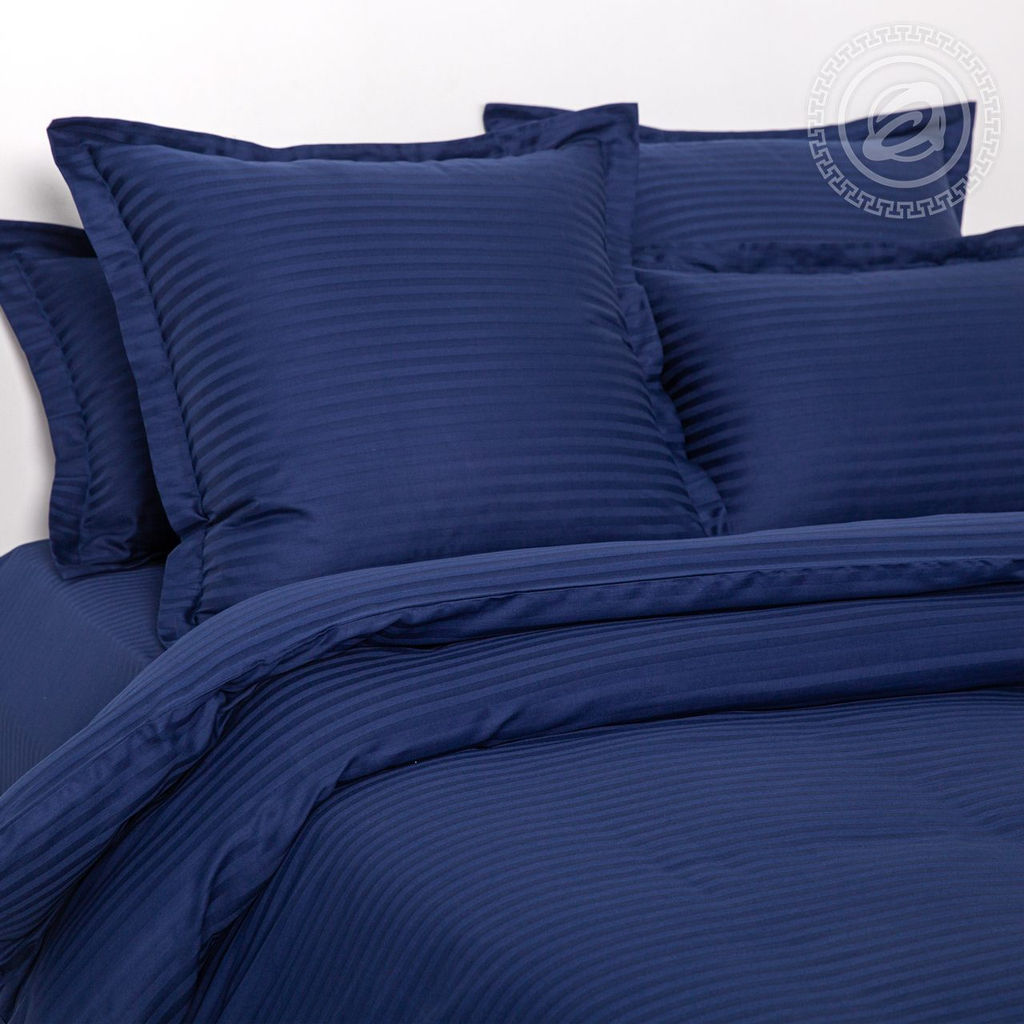 Постельное белье Индиго (полоса) (страйп-сатин) 1,5 сп./Пододеяльник: 1 шт. - 215*145; Простыня: 1 шт. - 215*150; Наволочка: 2 шт. - 70*70; Страйп - сатин - Артпостель фото 3