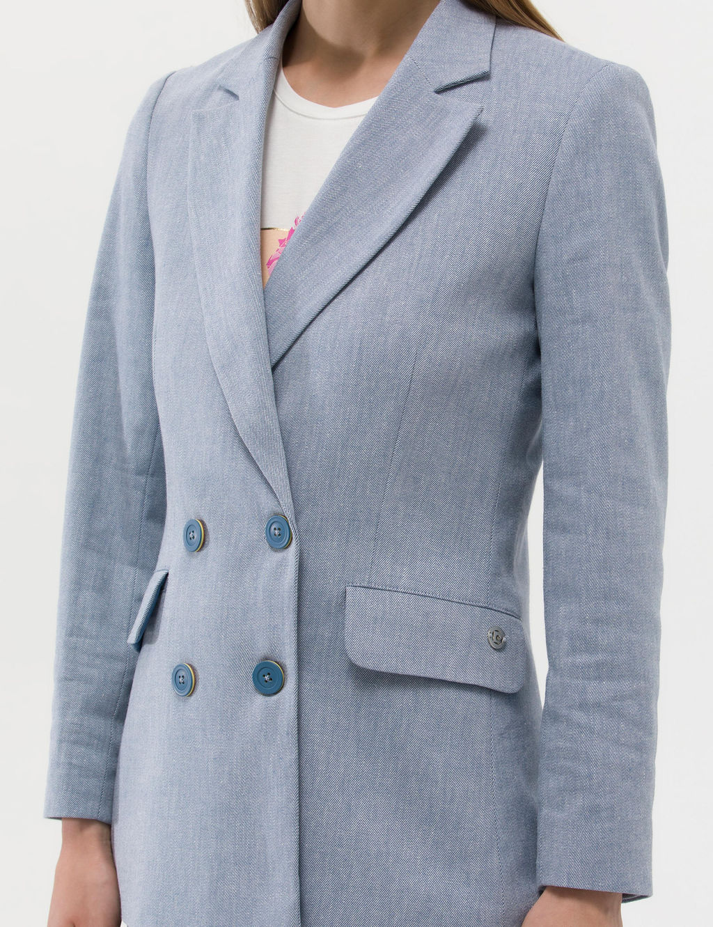 Mavi Keten Kar___ml_ Kruvaze Ceket - Pierre cardin фото 6