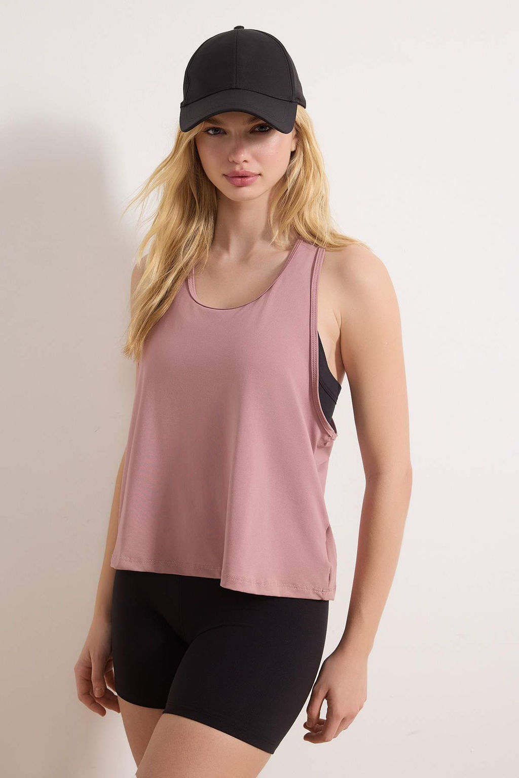 Siyah-Gul Kurusu 2li Micro Kumas Orme Spor T-Shirt THMSS26TS00001