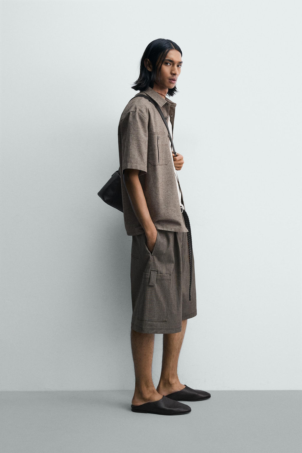 CAMISA OVERSIZE FIT BOLSILLOS / marr?n vigor? - Zara фото 4