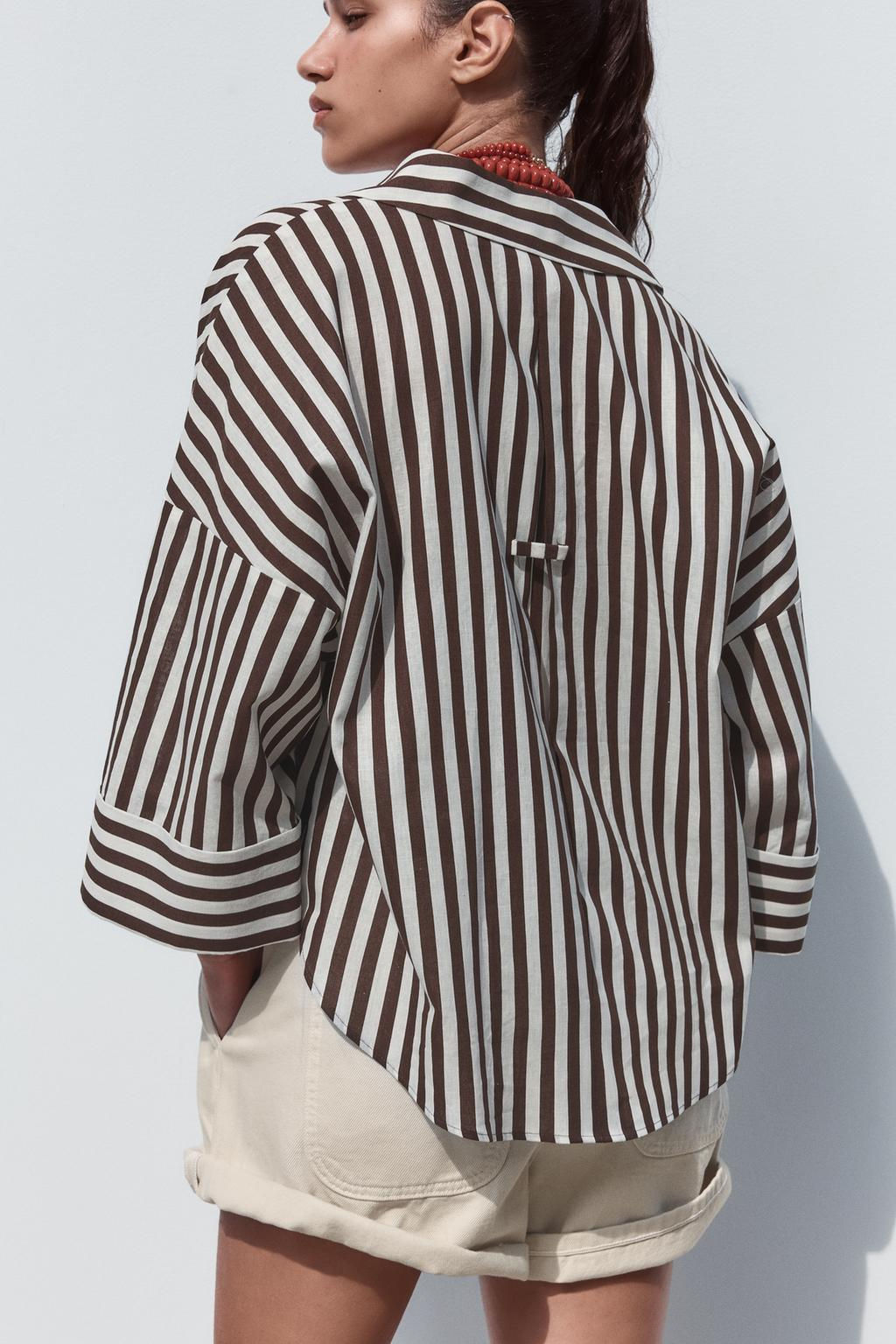 WIDE-SLEEVE LINEN BLEND SHIRT - Zara фото 48