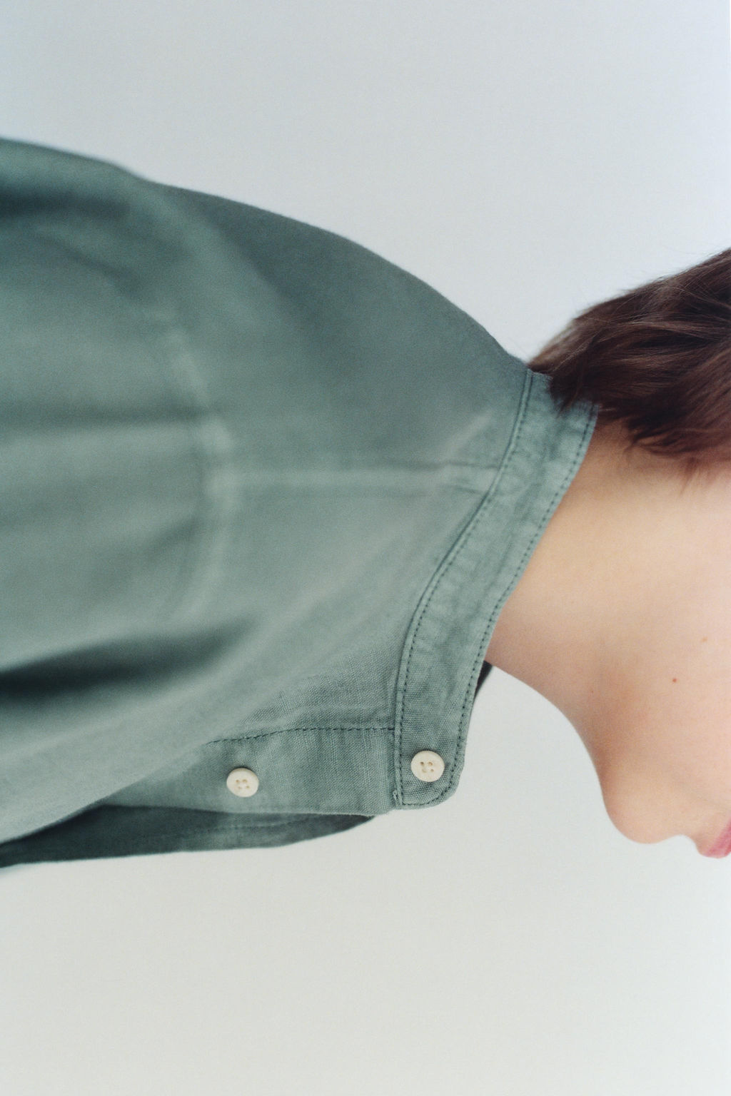 CAMISA CUELLO MAO CON LINO Y ALGOD?N / Verde - Zara фото 7