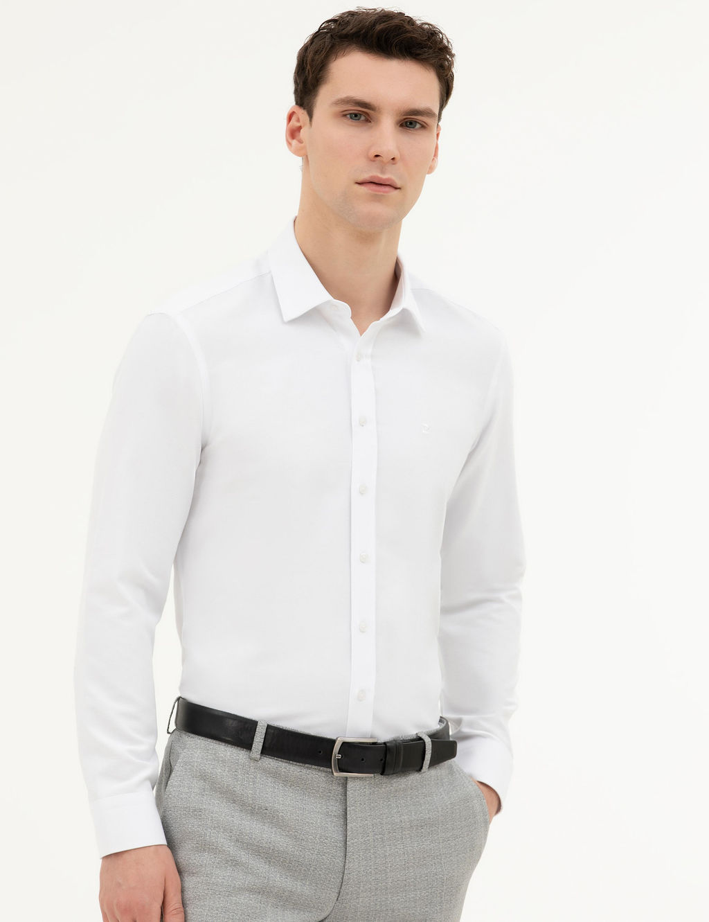 Beyaz Slim Fit Uzun Kollu G_mlek