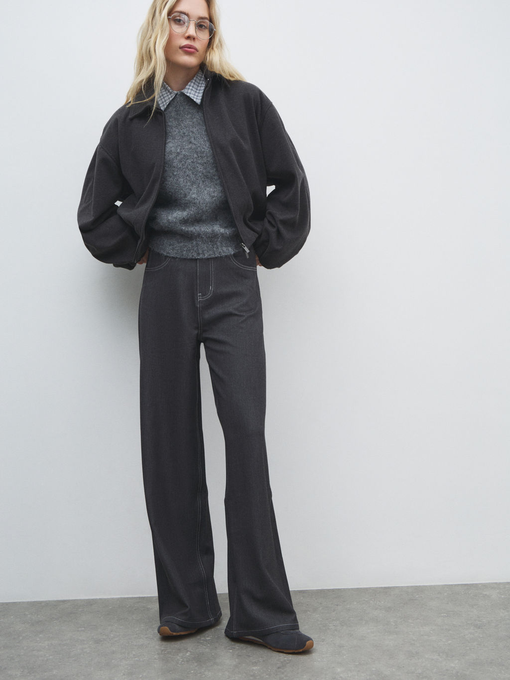 Женские широкие джинсы MAISON DAVID