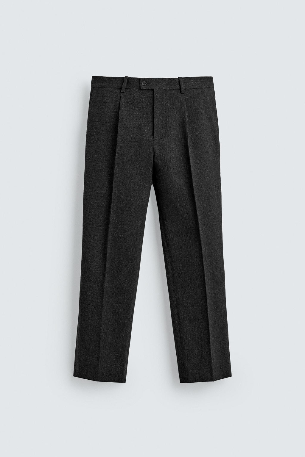 LIMITED EDITION COTTON - WOOL TEXTURED TROUSERS - Zara фото 4