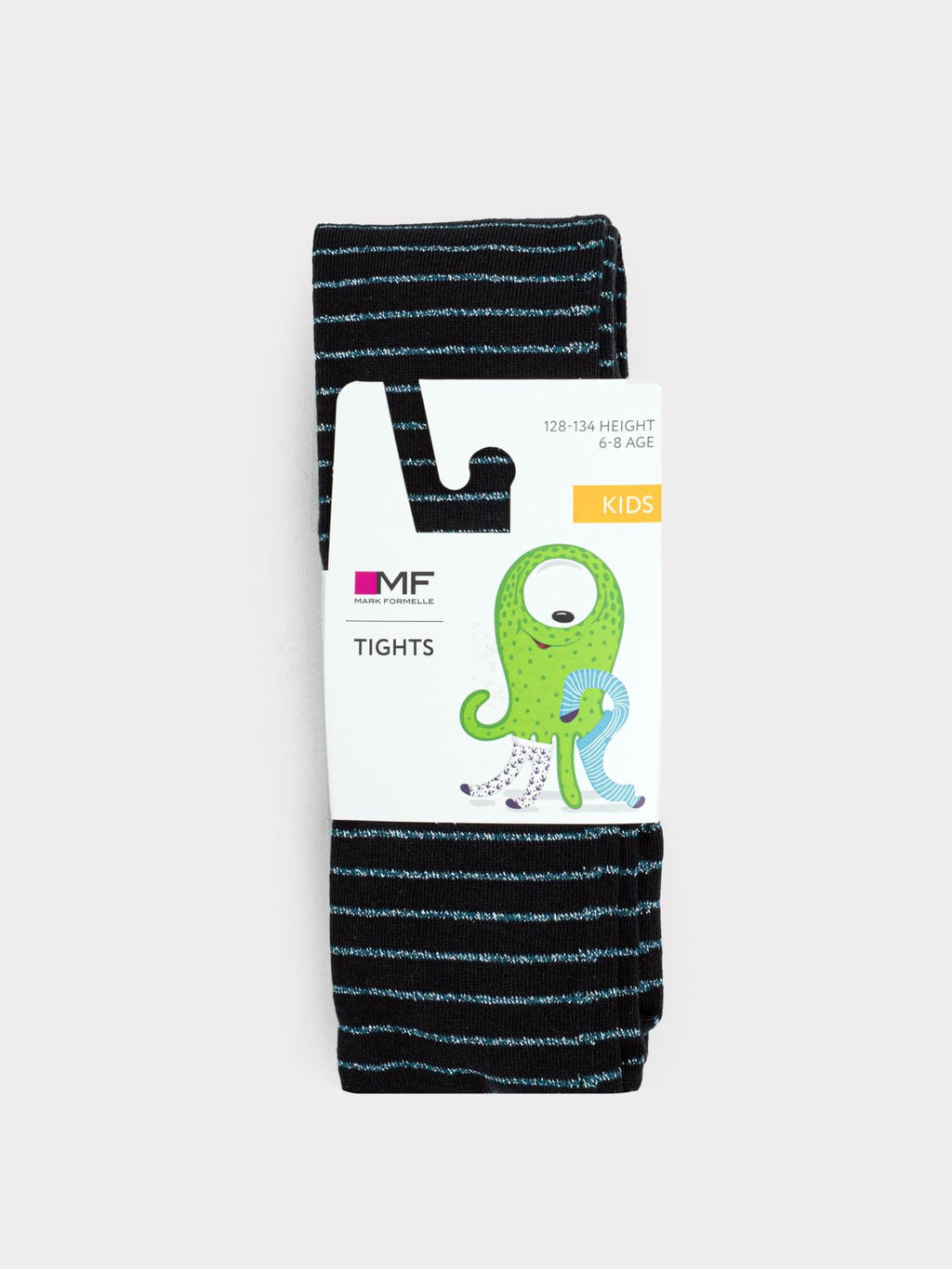 Цена за 3 пары! Гладкие детские колготки черного цвета в полоску - Mark formelle фото 5