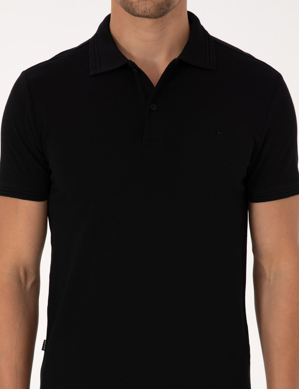Siyah Slim Fit %100 Pamuk K_vr_lmaz Polo Yaka Basic Ti__rt